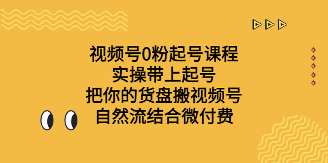 （6749期）视频号0粉起号课程 实操带上起号 把你的货盘搬视频号 自然流结合微付费-桐创网