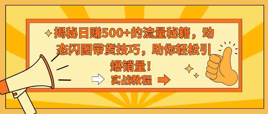 （9058期）揭秘日赚500+的流量秘籍，动态闪图带货技巧，助你轻松引爆销量！-桐创网