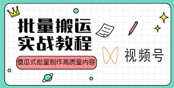 （4762期）视频号批量搬运实战赚钱教程，傻瓜式批量制作高质量内容【附视频教程+PPT】-桐创网