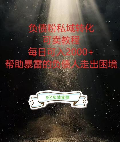 负债粉掘金计划，帮助负债者解决问题，债务规划，债务重组，最好的变现方式【揭秘】-桐创网