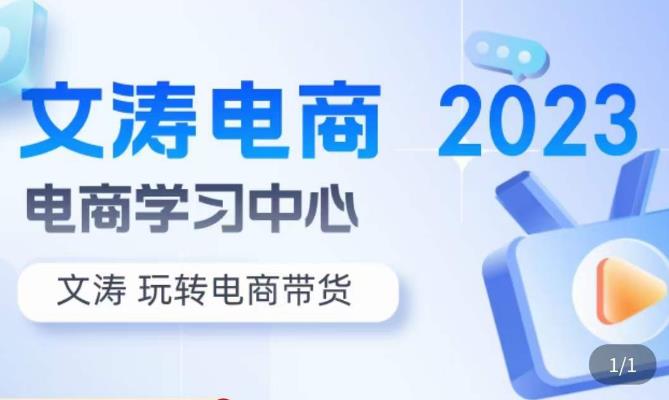 文涛电商·7天零基础自然流起号，​快速掌握店铺运营的核心玩法，突破自然展现量，玩转直播带货-桐创网