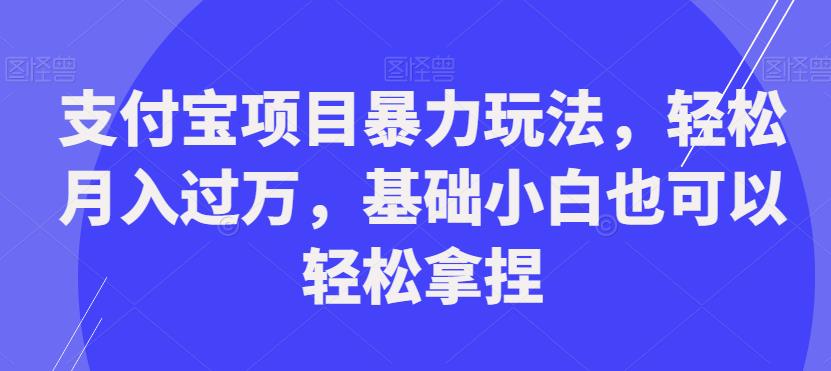 支付宝项目暴力玩法，轻松月入过万，基础小白也可以轻松拿捏【揭秘】-桐创网