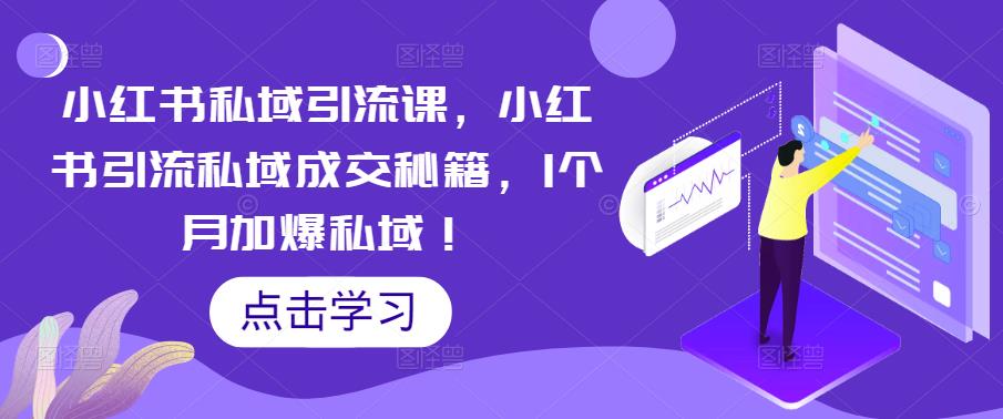 （5352期）小红书私域引流课，小红书引流私域成交秘籍，1个月加爆私域！-桐创网