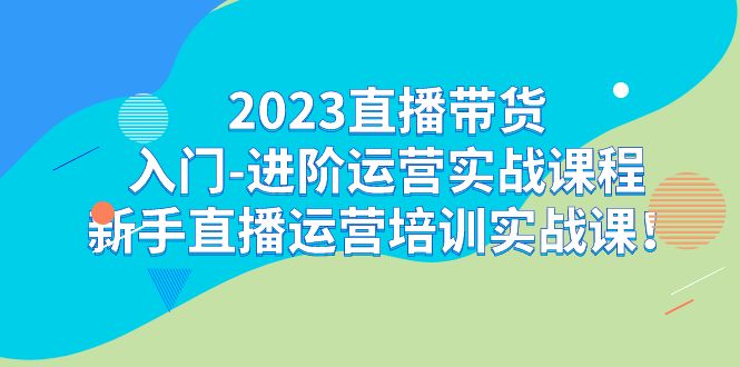 2023直播带货入门-进阶运营实战课程：新手直播运营培训实战课-桐创网