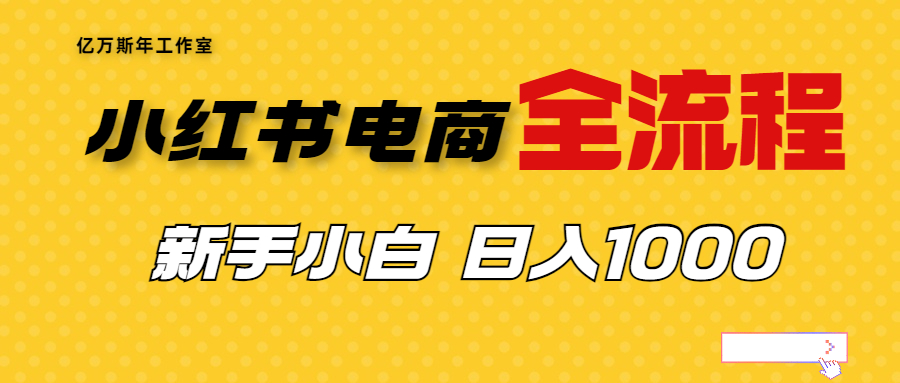 （6805期）外面收费4988的小红书无货源电商从0-1全流程，日入1000＋-桐创网