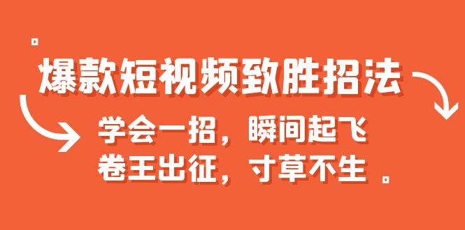 （6569期）爆款短视频致胜招法，学会一招，瞬间起飞，卷王出征，寸草不生-桐创网