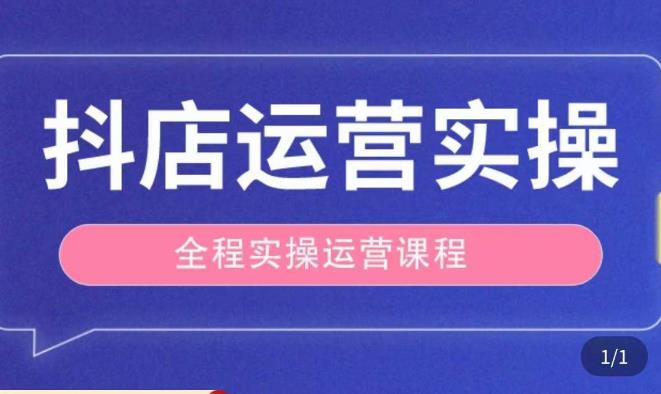 抖店运营全程实操教学课，实体店老板想转型直播带货，想从事直播带货运营，中控，主播行业的小白-桐创网