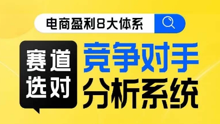 电商盈利8大体系·赛道选对，​竞争对手分析系统线上课-桐创网