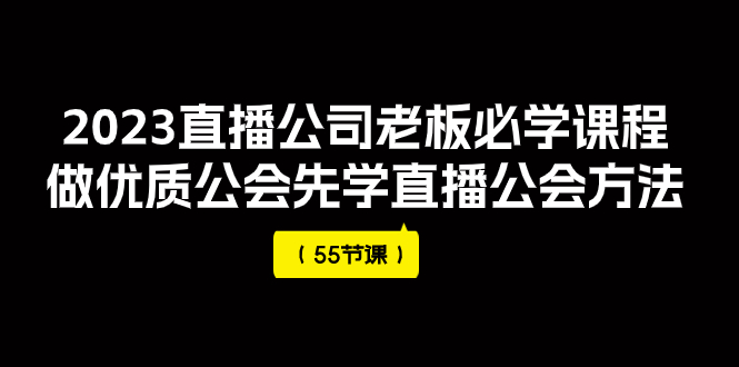 （7738期）2023直播公司老板必学课程，做优质公会先学直播公会方法（55节课）-桐创网