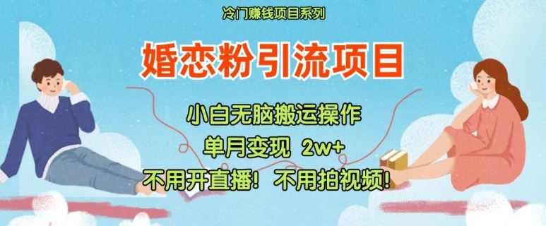 小红书婚恋粉引流，不用开直播，不用拍视频，不用做交付【揭秘】-桐创网