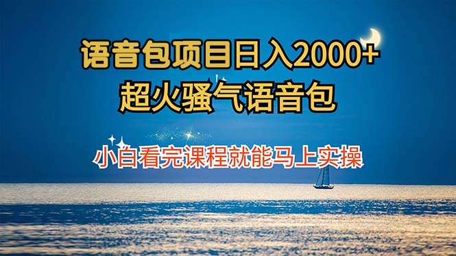 语音包项目 日入2000+ 超火骚气语音包小白看完课程就能马上实操-桐创网