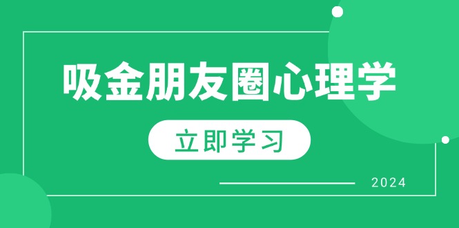 （12899期）朋友圈吸金心理学：揭秘心理学原理，增加业绩，打造个人IP与行业权威-桐创网