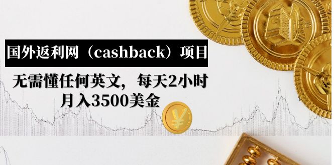 （4888期）国外返利网（cashback）项目：无需懂任何英文，每天2小时，月入3500美金-桐创网