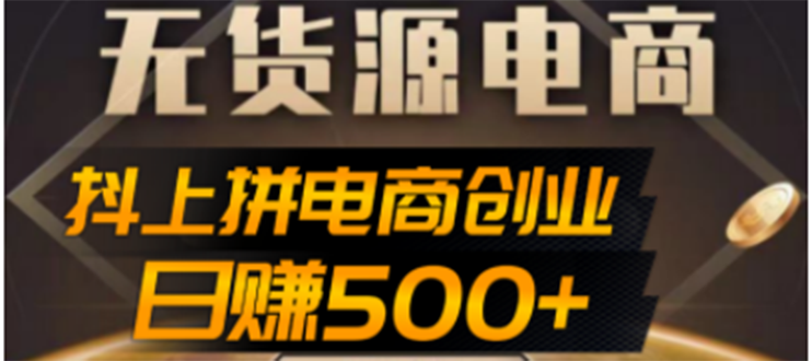 （4475期）抖上拼无货源电商创业项目、外面收费12800，日赚500+的案例解析参考-桐创网