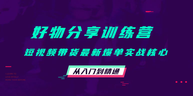 好物分享训练营：短视频带货最新爆单实战核心，从入门到精通-桐创网