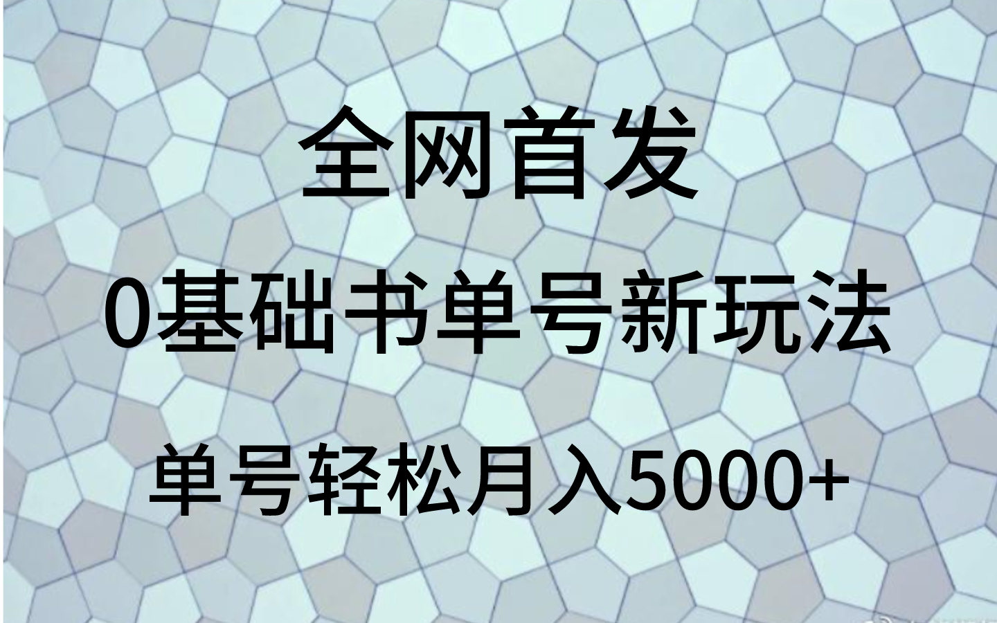 0基础书单号新玩法，操作简单，单号轻松月入5000+-桐创网