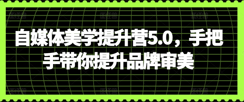 自媒体美学提升营5.0，手把手带你提升品牌审美-桐创网