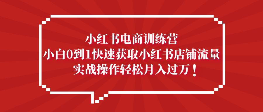 （5309期）小红书电商训练营，小白0到1快速获取小红书店铺流量，实战操作月入过万-桐创网