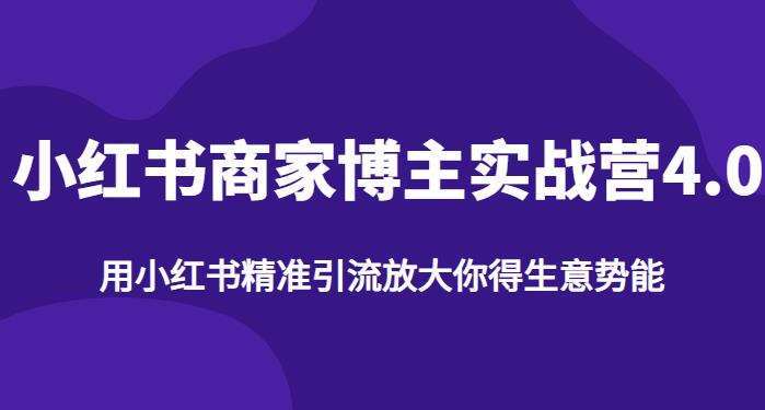 【推荐】小红书商家博主精准引流实战营4.0，用小红书放大你的生意势能-桐创网