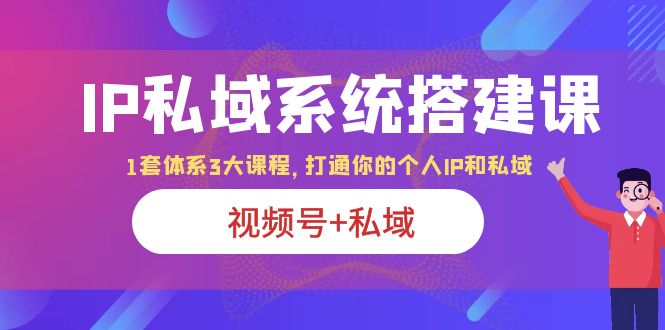 （6308期）IP私域 系统搭建课，视频号+私域 1套 体系 3大课程，打通你的个人ip私域-桐创网