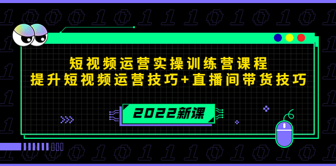 2022短视频运营实操训练营课程，提升短视频运营技巧+直播间带货技巧-桐创网