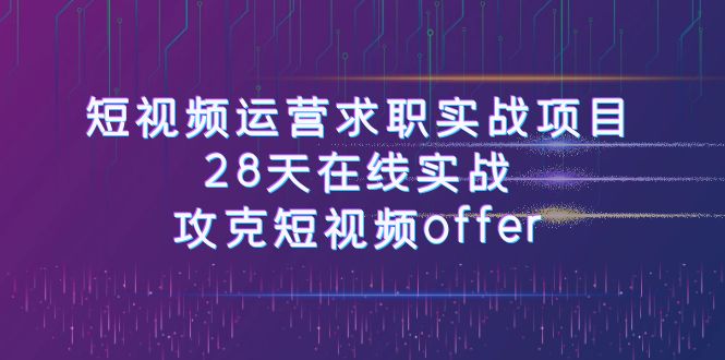 短视频运-营求职实战项目，28天在线实战，攻克短视频offer（46节课）-桐创网