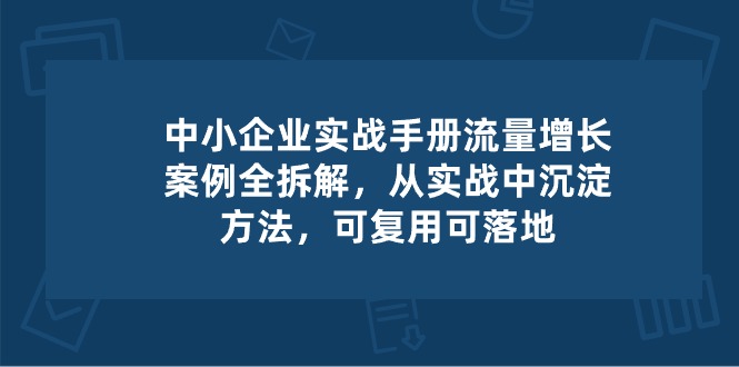 （10889期）中小 企业 实操手册-流量增长案例拆解，从实操中沉淀方法，可复用可落地-桐创网