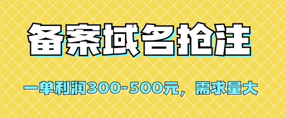 【全网首发】备案域名抢注，一单利润300-500元，需求量大-桐创网