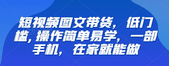 【推荐】短视频图文带货，低门槛,操作简单易学，一部手机，在家就能做-桐创网