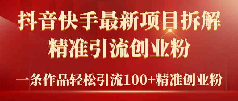 （9447期）2024年抖音快手最新项目拆解视频引流创业粉，一天轻松引流精准创业粉100+-桐创网