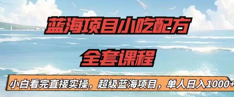 蓝海项目小吃配方全套课程，小白看完直接实操，单人日入1000+【揭秘】-桐创网