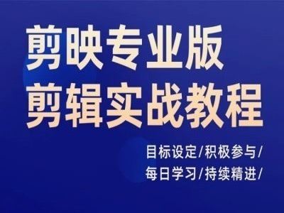 剪映专业版剪辑实战教程，目标设定/积极参与/每日学习/持续精进-桐创网