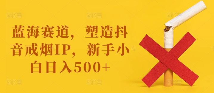 蓝海赛道，塑造抖音戒烟IP，新手小白日入500+【揭秘】-桐创网