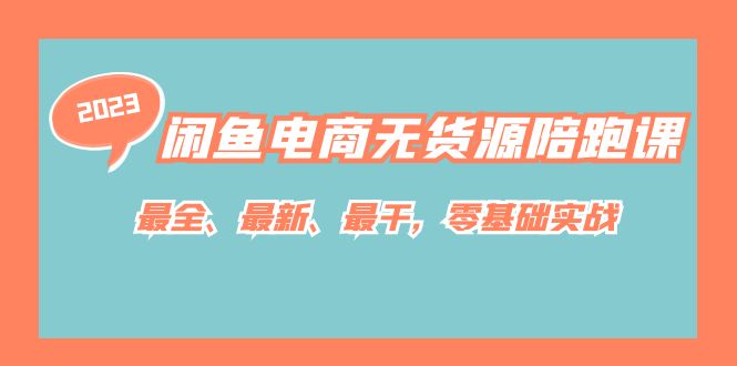 闲鱼电商无货源陪跑课，最全、最新、最干，零基础实战-桐创网