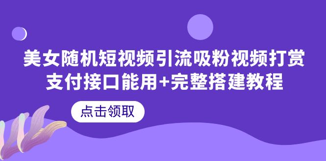 （6277期）美女随机短视频引流吸粉视频打赏支付接口能用+完整搭建教程-桐创网