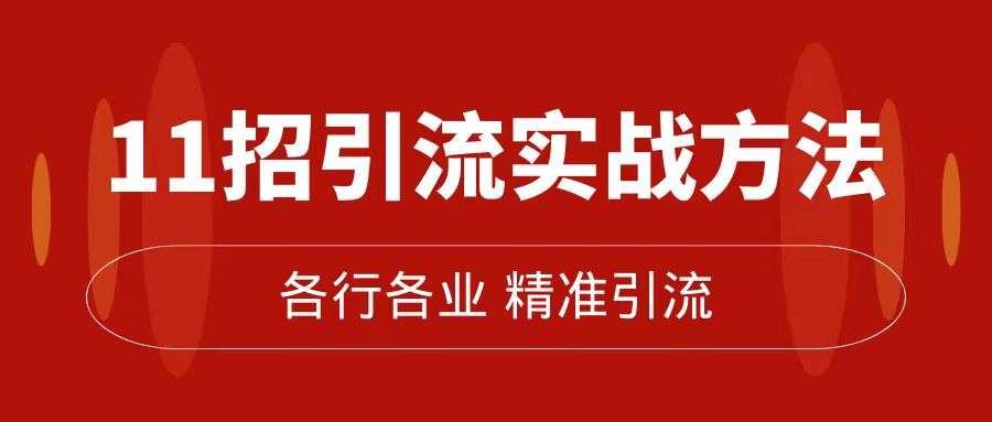 （7386期）精准引流术：11招引流实战方法，让你私域流量加到爆（11节课完整版）-桐创网