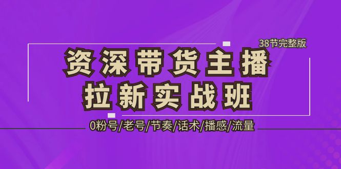 （5191期）资深·带货主播拉新实战班，0粉号/老号/节奏/话术/播感/流量-38节完整版-桐创网