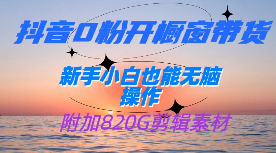 抖音0粉开橱窗带货，日入500+，新手小白也能无脑操作【附加820G剪辑资料】-桐创网