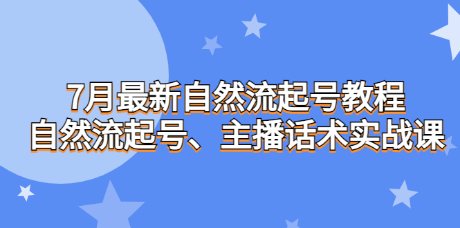 （6748期）7月最新自然流起号教程，自然流起号、主播话术实战课-桐创网