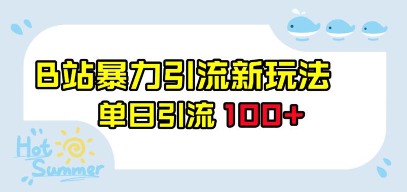 B站暴力引流新玩法，单日引流100+【揭秘】-桐创网