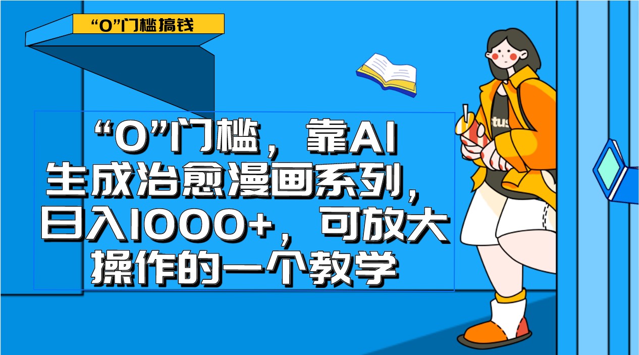 0门槛，靠AI生成治愈漫画系列，日入1000+，可放大操作的一个教学-桐创网