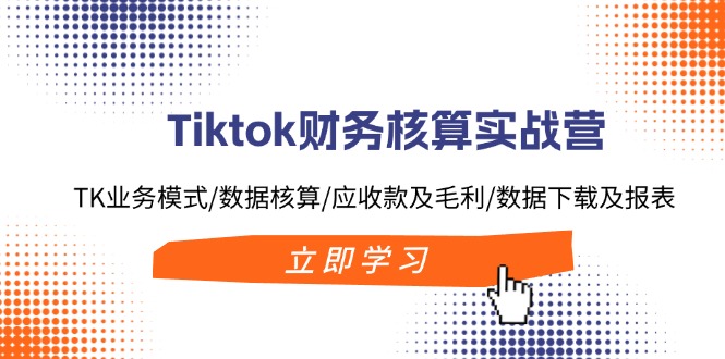 （11978期）Tiktok财务核算实战营：TK业务模式/数据核算/应收款及毛利/数据下载及报表-桐创网