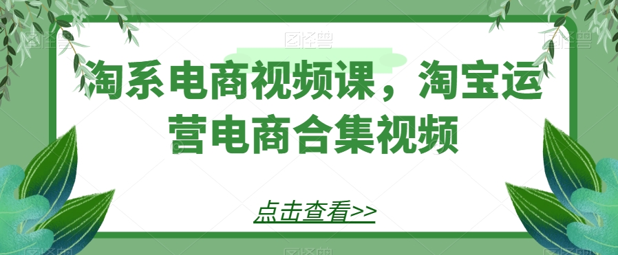 淘系电商视频课，淘宝运营电商合集视频-桐创网