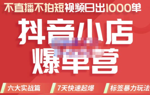 推易电商·2022年抖音小店爆单营，不直播、不拍短视频、日出1000单，暴力玩法-桐创网