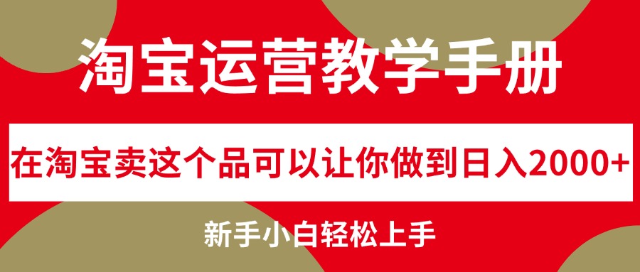 （12351期）淘宝运营教学手册，在淘宝卖这个品可以让你做到日入2000+，新手小白轻…-桐创网