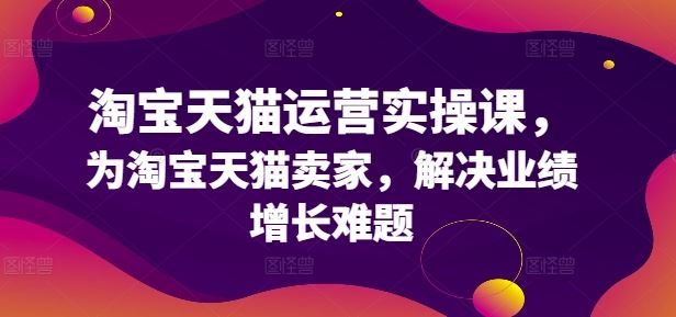 淘宝天猫运营实操课，为淘宝天猫卖家，解决业绩增长难题-桐创网