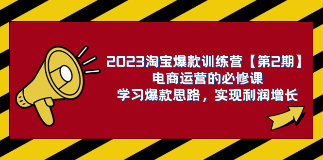 （7756期）2023淘宝爆款训练营【第2期】电商运营的必修课，学习爆款思路 实现利润增长-桐创网