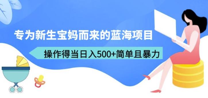 专为新生宝妈而来的蓝海项目，操作得当日入500+简单且暴力（教程+工具）【揭秘】-桐创网