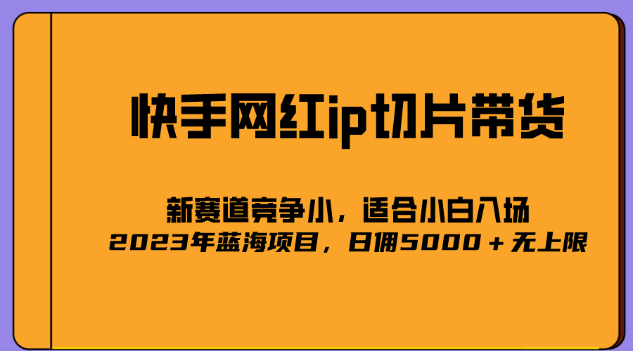 （5346期）2023爆火的快手网红IP切片，号称日佣5000＋的蓝海项目，二驴的独家授权-桐创网