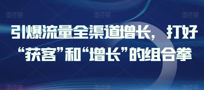 引爆流量全渠道增长，打好“获客”和“增长”的组合拳-桐创网